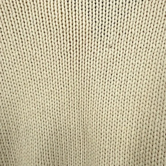 ZARA Cropped Polo Sweater Women Small Cream Relaxed Balloon Sleeve Casual Collar - Picture 14 of 15